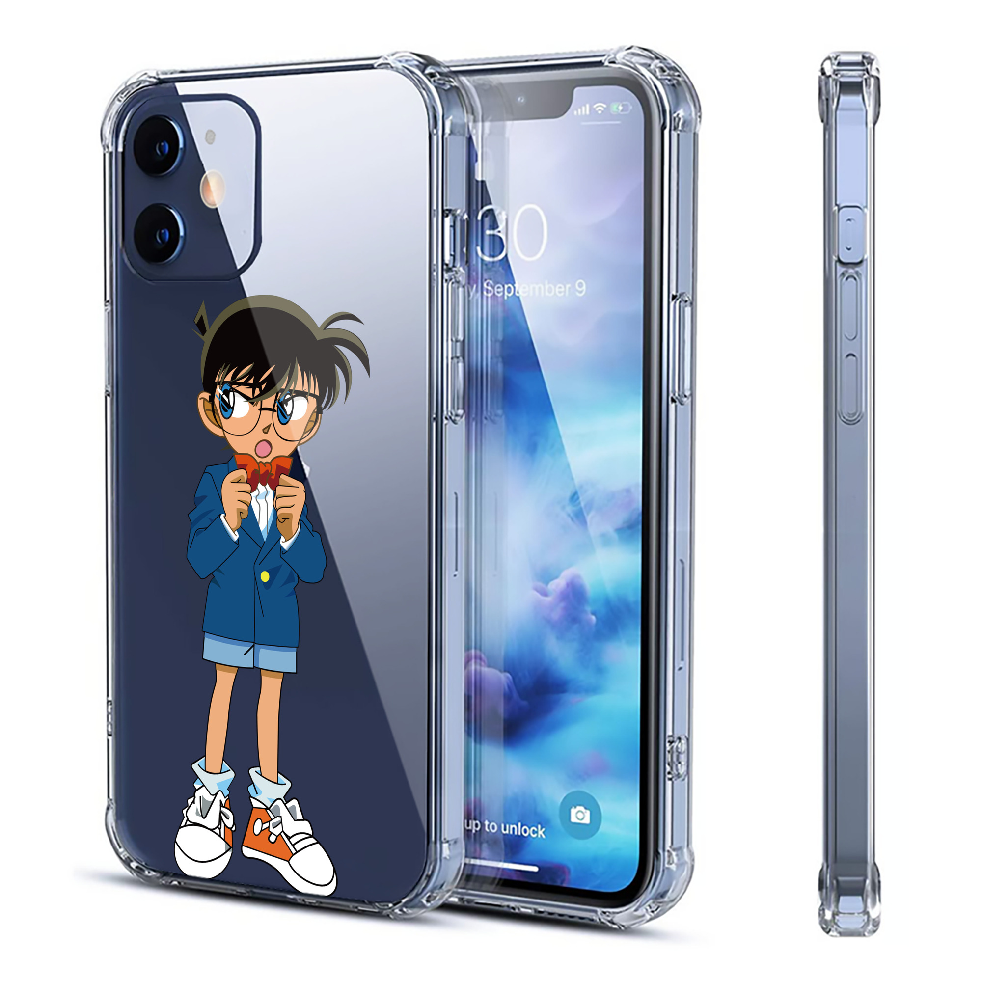 （画像用） 名探偵コナン 江戸川 コナン Detective Conan Conan Edogawa 【iPhone 12シリーズ対応】透明スマホケース（クリアソフトケース）